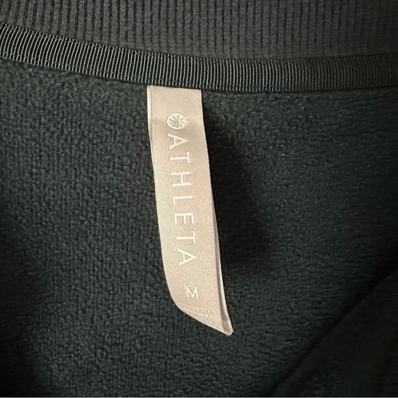 Athleta Nordic Teal 1/4 Zip Funnel Neck Cozy Karma Sweatshirt - Picture 4 of 7